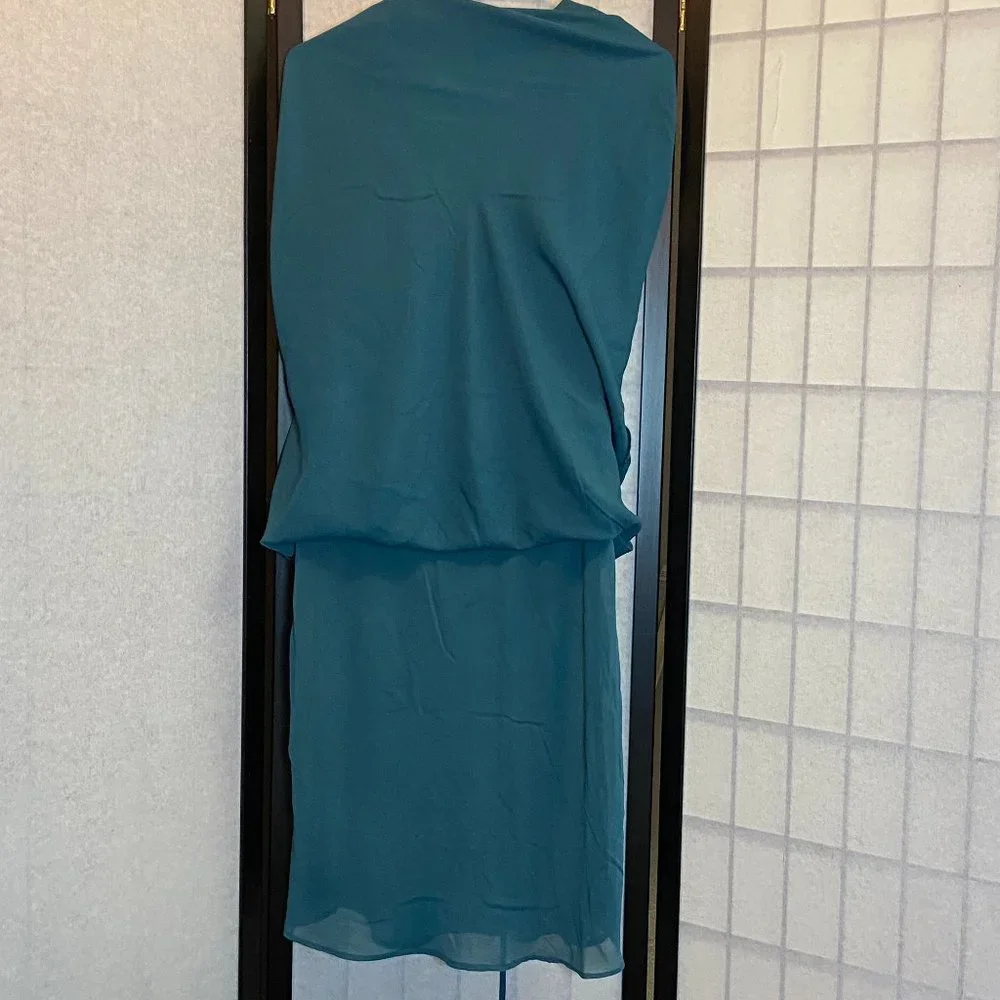 Lace Insert Bodice V Neck Slip Camisole Chemise Midi Dress Teal NWT Wild Fable - Picture 6 of 11